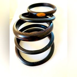 Hand-carved, Tanzanian, Ebony Wood Bangles